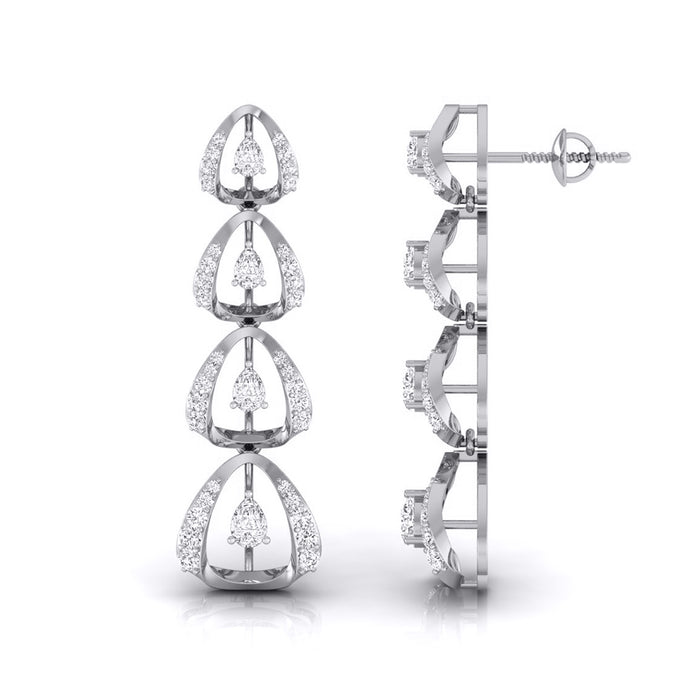 0.78Ct Round Lab-Grown Diamond Gold Dangellers Earrings