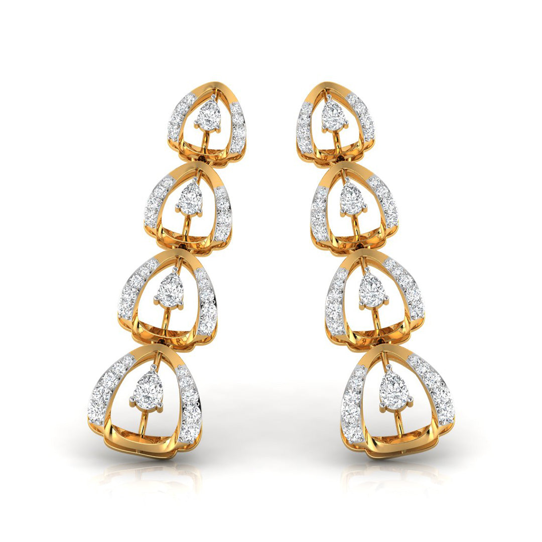 0.78Ct Round Lab-Grown Diamond Gold Dangellers Earrings