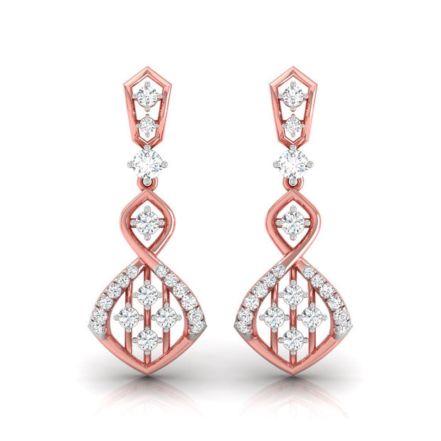 0.45Ct Round Lab-Grown Diamond Gold Dangellers Earrings