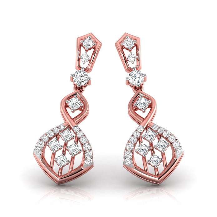0.45Ct Round Lab-Grown Diamond Gold Dangellers Earrings