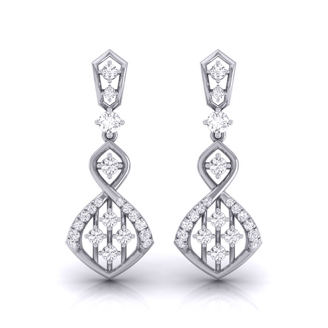 0.45Ct Round Lab-Grown Diamond Gold Dangellers Earrings