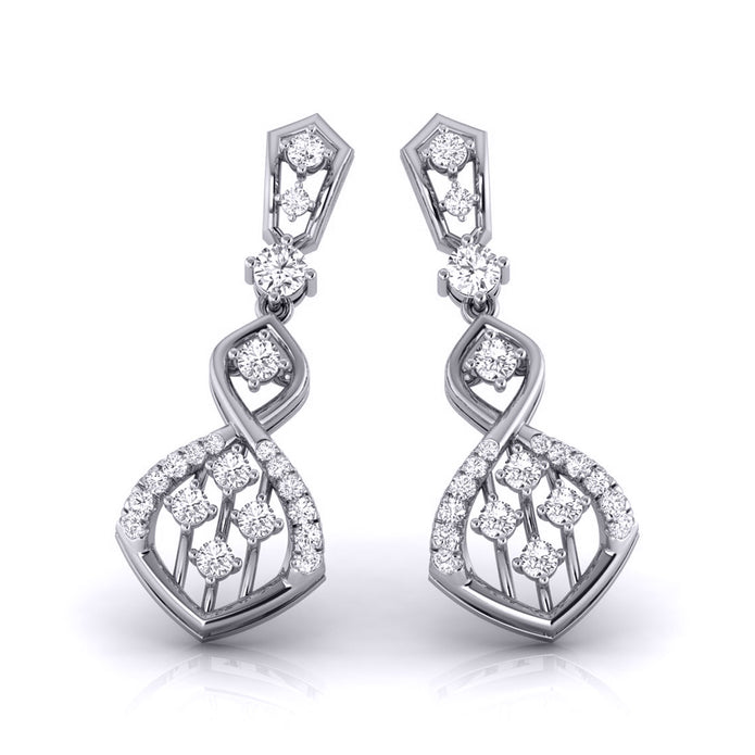 0.45Ct Round Lab-Grown Diamond Gold Dangellers Earrings