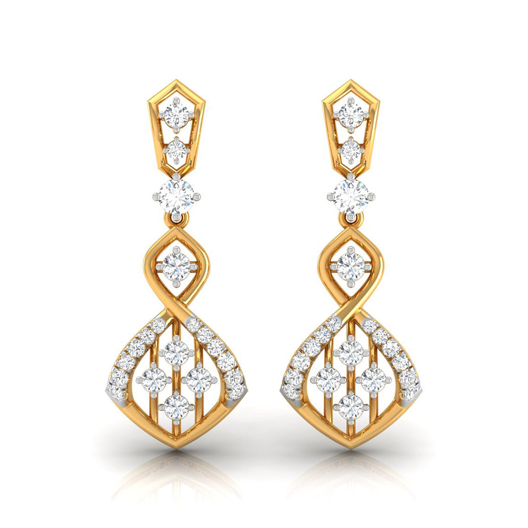 0.45Ct Round Lab-Grown Diamond Gold Dangellers Earrings