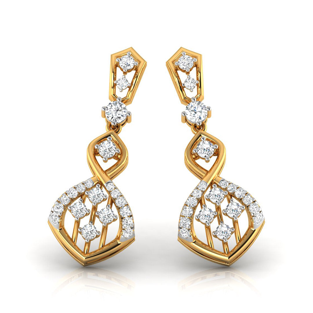 0.45Ct Round Lab-Grown Diamond Gold Dangellers Earrings
