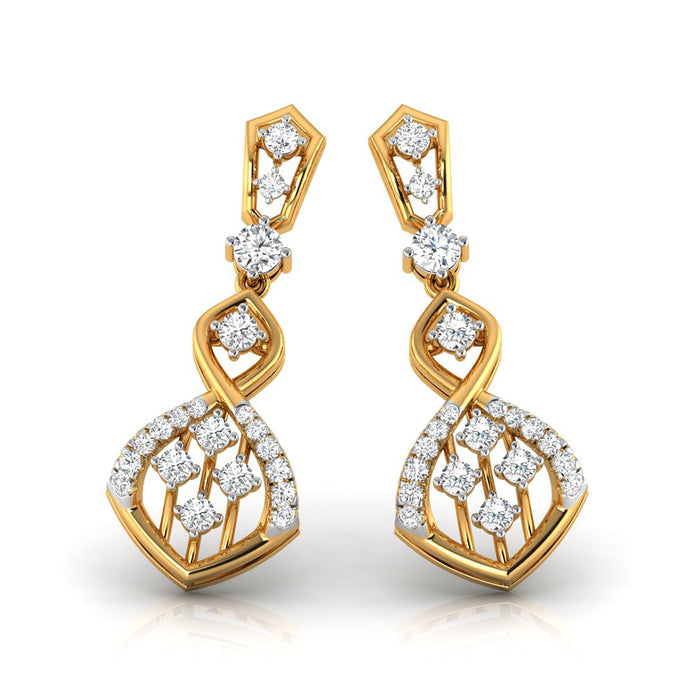 0.45Ct Round Lab-Grown Diamond Gold Dangellers Earrings