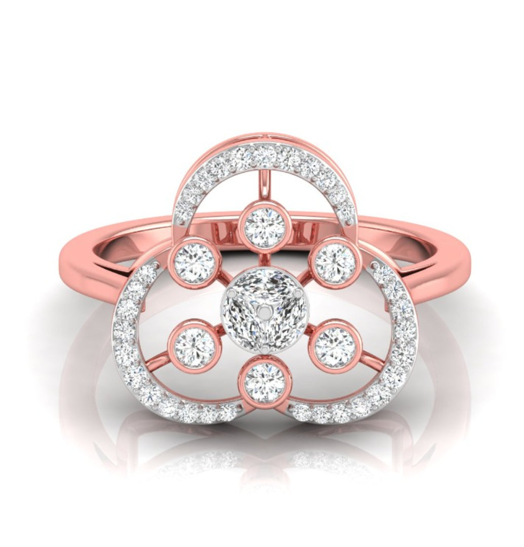 0.25Ct Halo Cocktail Lab-Grown Diamond Gold Ring