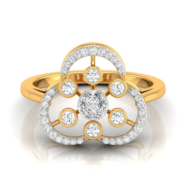0.25Ct Halo Cocktail Lab-Grown Diamond Gold Ring