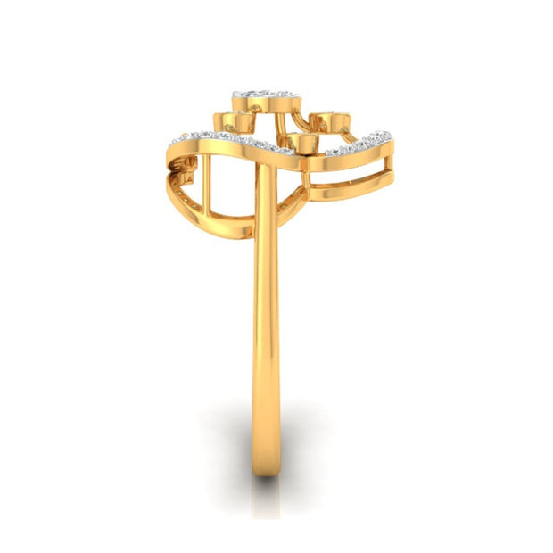 0.25Ct Halo Cocktail Lab-Grown Diamond Gold Ring