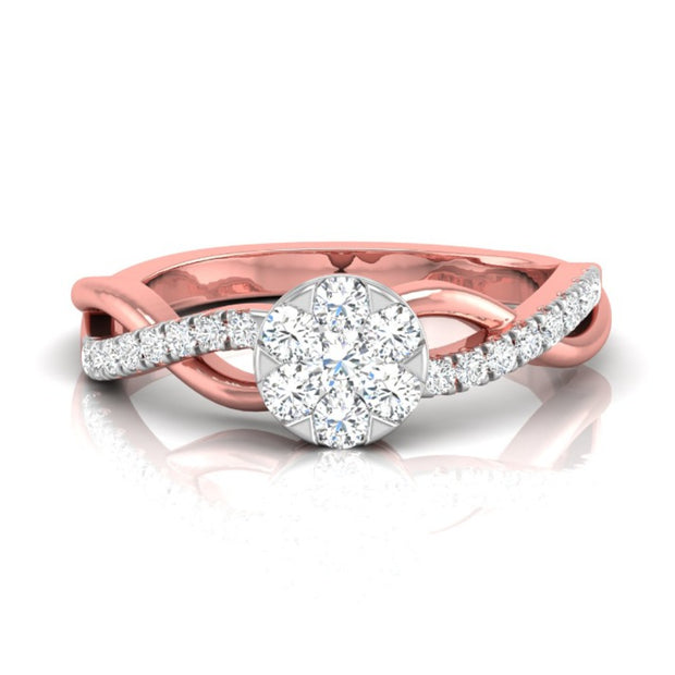 0.30Ct Round Cluster Lab-Grown Diamond Twisted Ring