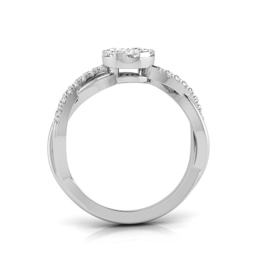 0.30Ct Round Cluster Lab-Grown Diamond Twisted Ring