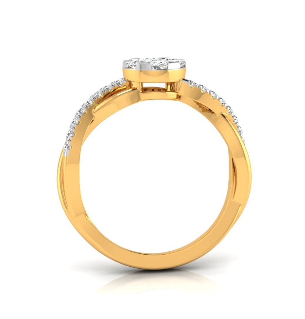 0.30Ct Round Cluster Lab-Grown Diamond Twisted Ring