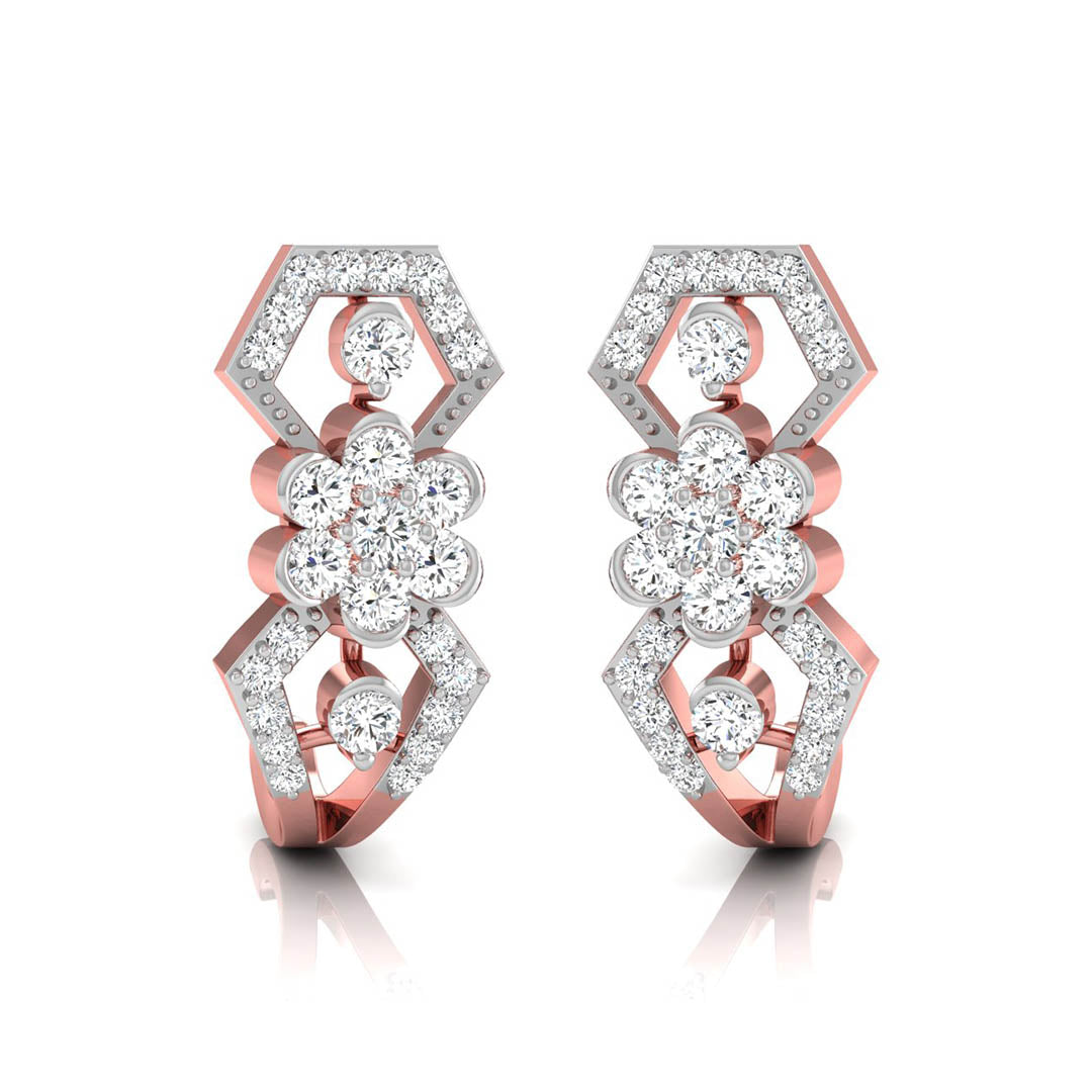 0.31Ct Round Lab-Grown Diamond Gold Dangellers Earrings