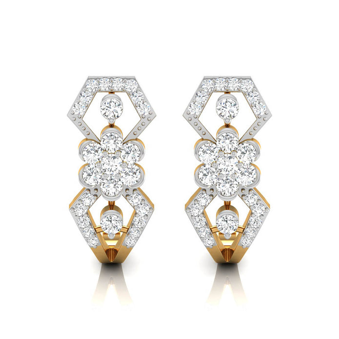 0.31Ct Round Lab-Grown Diamond Gold Dangellers Earrings