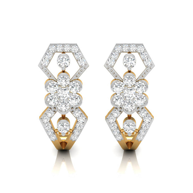 0.31Ct Round Lab-Grown Diamond Gold Dangellers Earrings