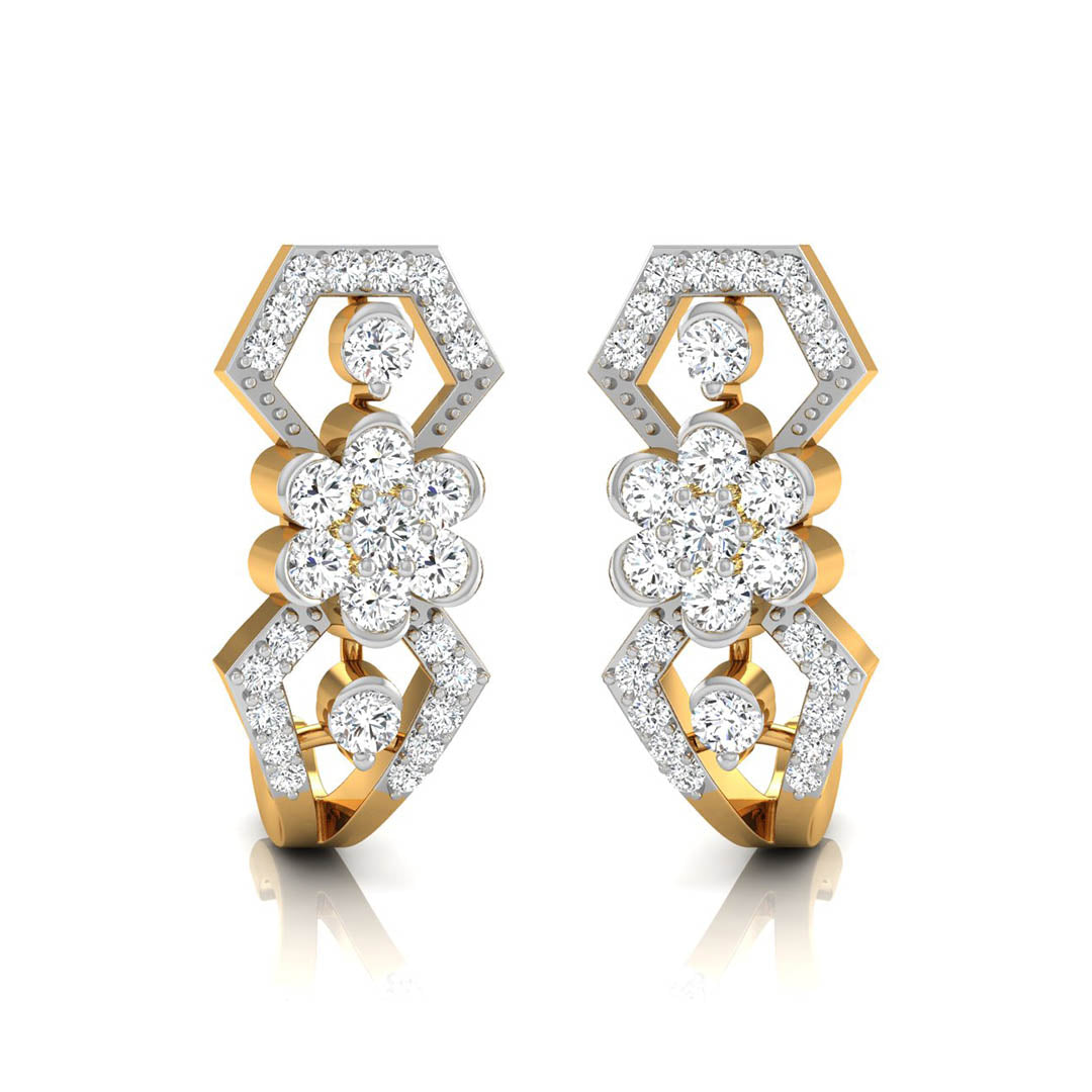 0.31Ct Round Lab-Grown Diamond Gold Dangellers Earrings