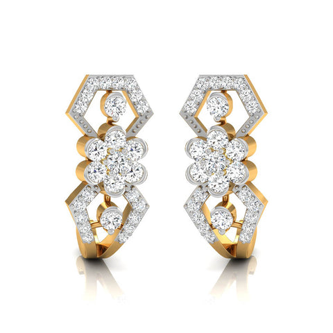 0.31Ct Round Lab-Grown Diamond Gold Dangellers Earrings