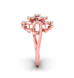 0.24Ct Floral Cocktail Style Lab-Grown Diamond Gold Ring