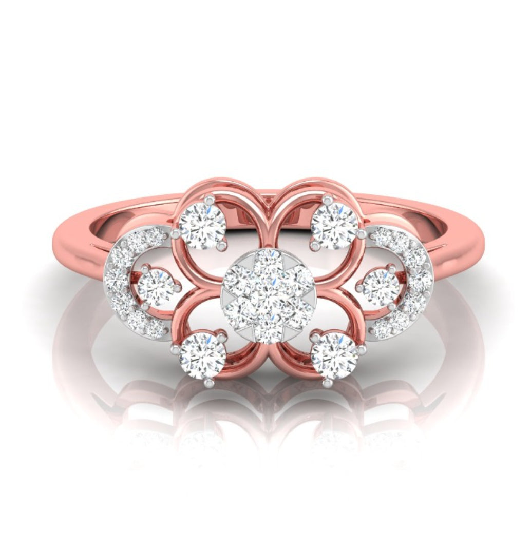 0.25Ct Round Cluster Lab-Grown Diamond Gold Ring
