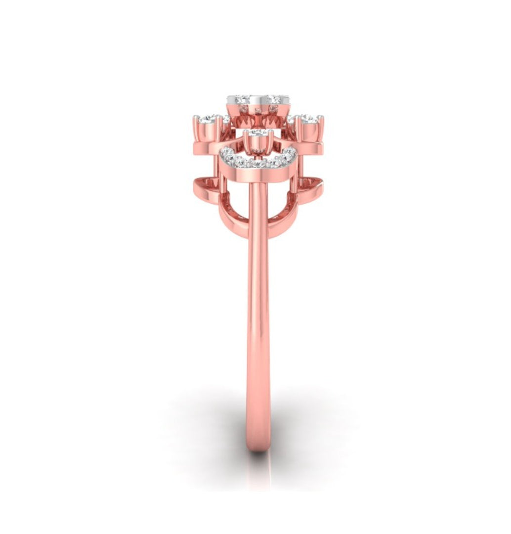 0.25Ct Round Cluster Lab-Grown Diamond Gold Ring