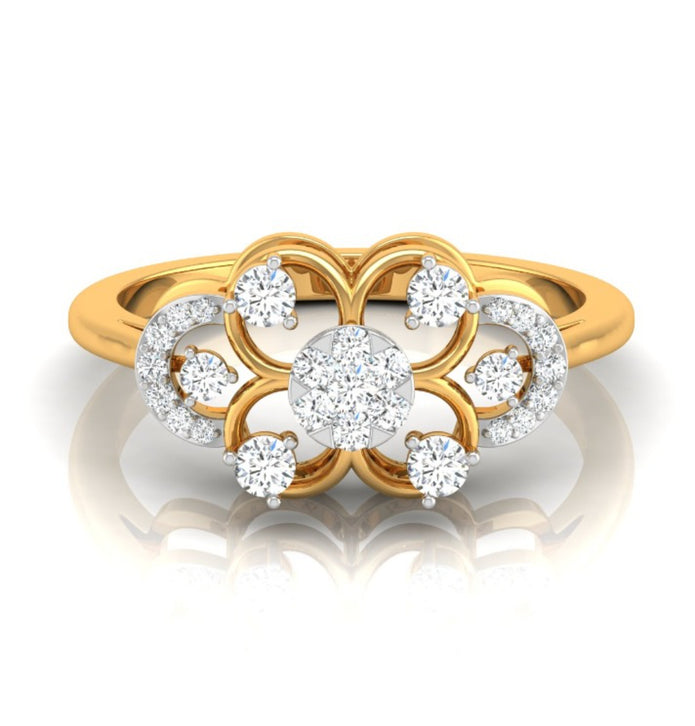 0.25Ct Round Cluster Lab-Grown Diamond Gold Ring