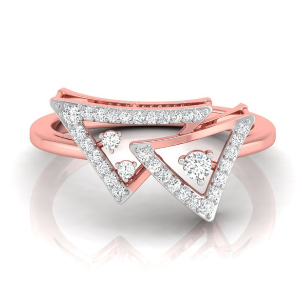 0.16Ct Double Triangle Shape Lab-Grown Diamond Gold Ring