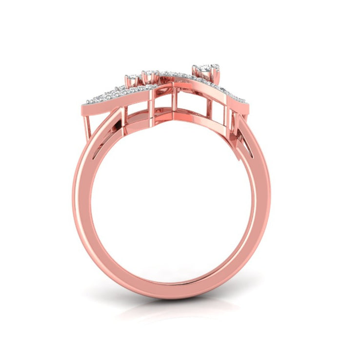 0.16Ct Double Triangle Shape Lab-Grown Diamond Gold Ring
