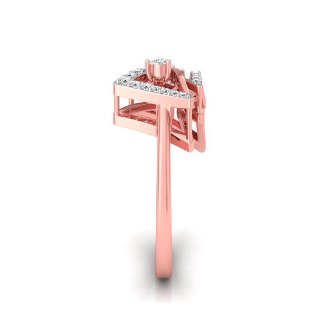0.16Ct Double Triangle Shape Lab-Grown Diamond Gold Ring