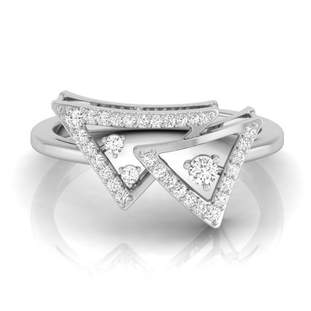 0.16Ct Double Triangle Shape Lab-Grown Diamond Gold Ring