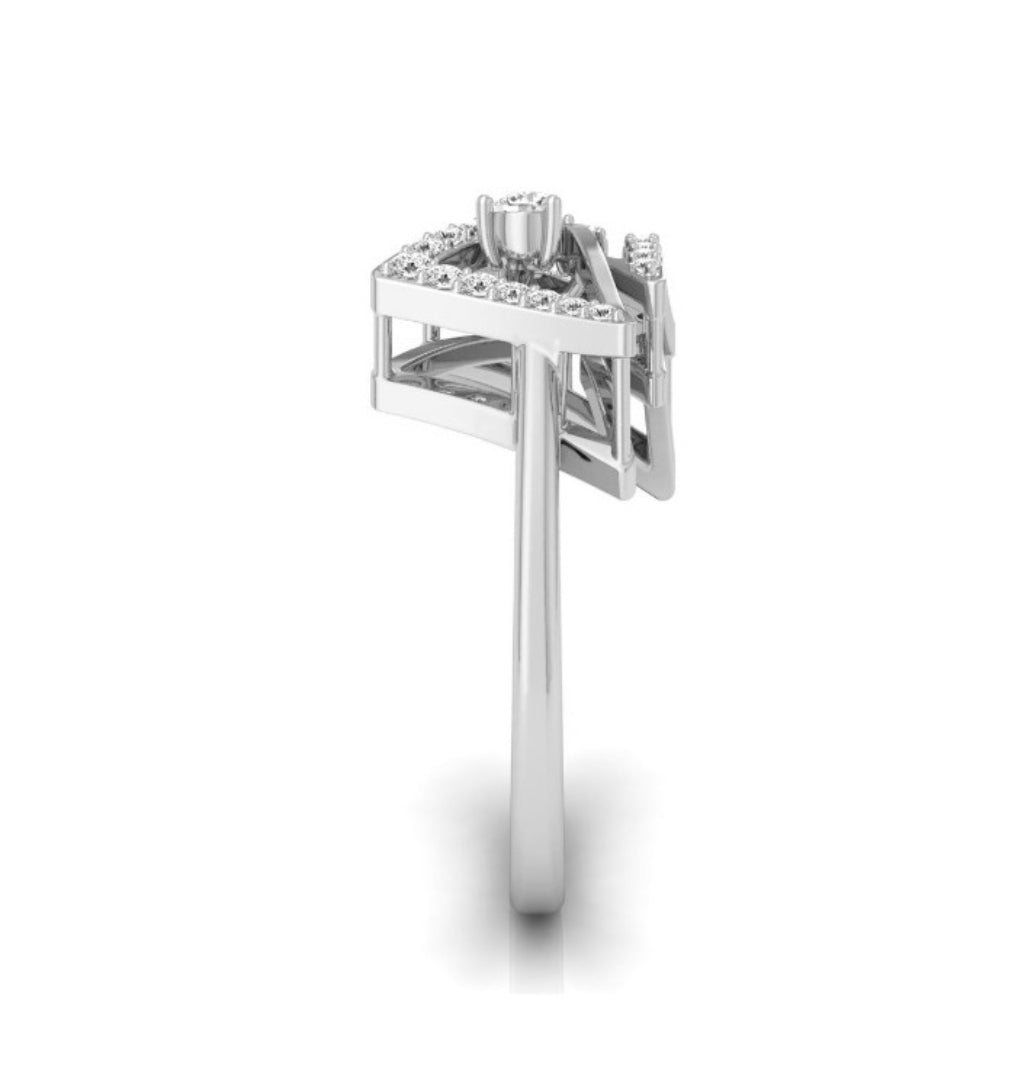 0.16Ct Double Triangle Shape Lab-Grown Diamond Gold Ring