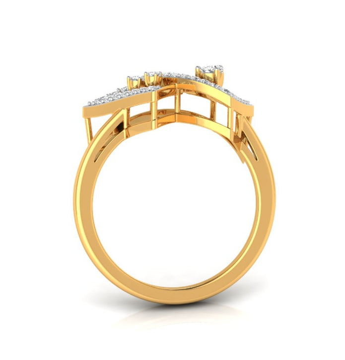 0.16Ct Double Triangle Shape Lab-Grown Diamond Gold Ring