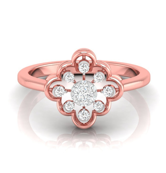 0.12Ct Floral Round Cut Cluster Lab-Grown Diamond Ring