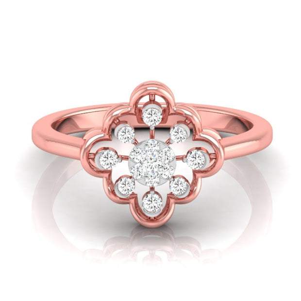 0.12Ct Floral Round Cut Cluster Lab-Grown Diamond Ring