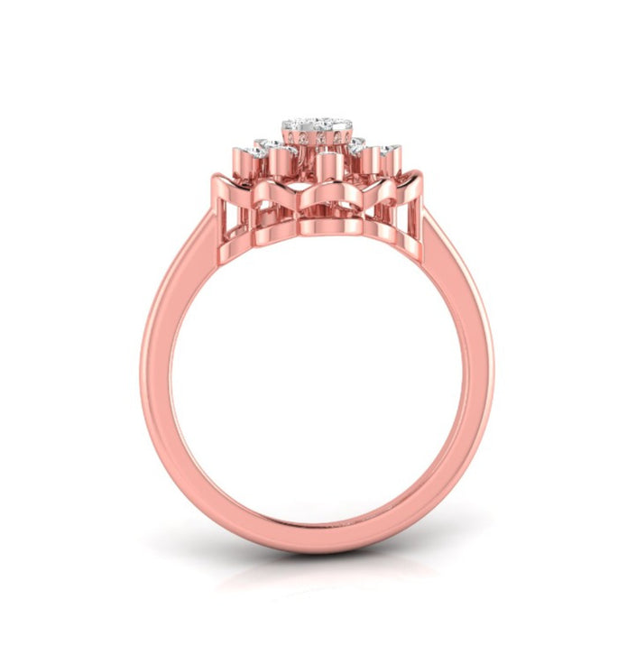 0.12Ct Floral Round Cut Cluster Lab-Grown Diamond Ring