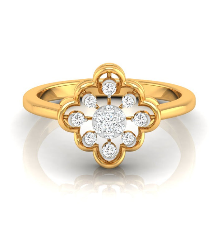 0.12Ct Floral Round Cut Cluster Lab-Grown Diamond Ring