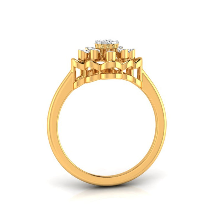 0.12Ct Floral Round Cut Cluster Lab-Grown Diamond Ring