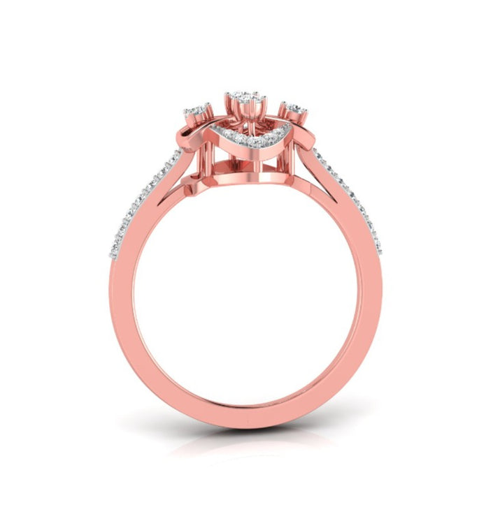 0.16Ct Geometric Cocktail Lab-Grown Diamond Gold Ring