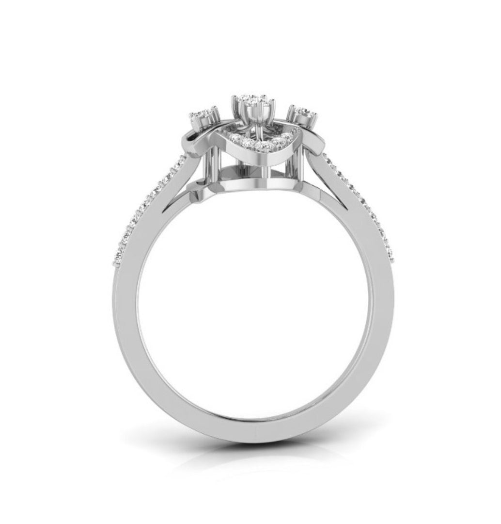 0.16Ct Geometric Cocktail Lab-Grown Diamond Gold Ring