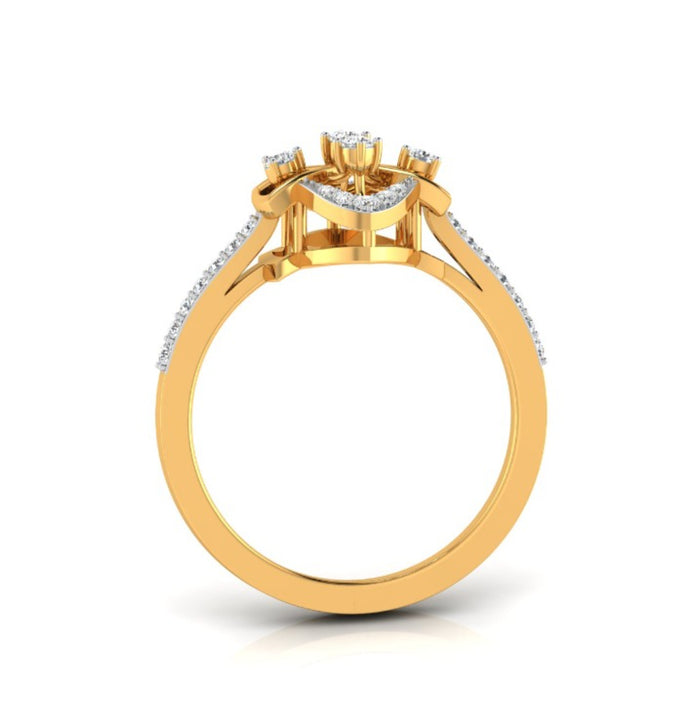 0.16Ct Geometric Cocktail Lab-Grown Diamond Gold Ring