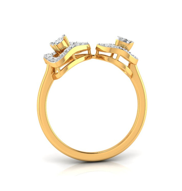 0.20Ct Triangle Teardrop Shape Lab-Grown Diamond Gold Ring