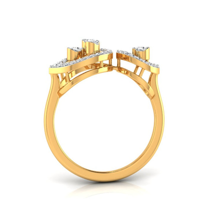 0.22Ct Two Teardrop Style Lab-Grown Diamond Gold Ring