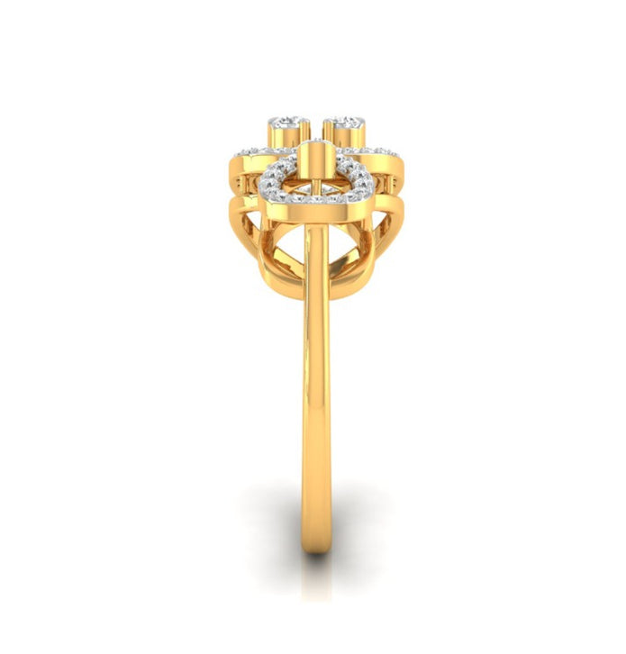 0.22Ct Two Teardrop Style Lab-Grown Diamond Gold Ring