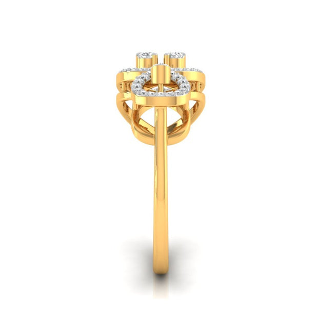 0.22Ct Two Teardrop Style Lab-Grown Diamond Gold Ring