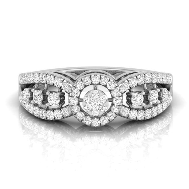 0.35Ct Cluster With Halo Lab-Grown Diamond Gold Ring