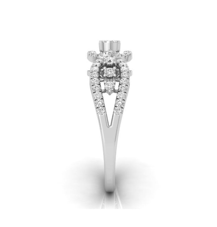 0.35Ct Cluster With Halo Lab-Grown Diamond Gold Ring