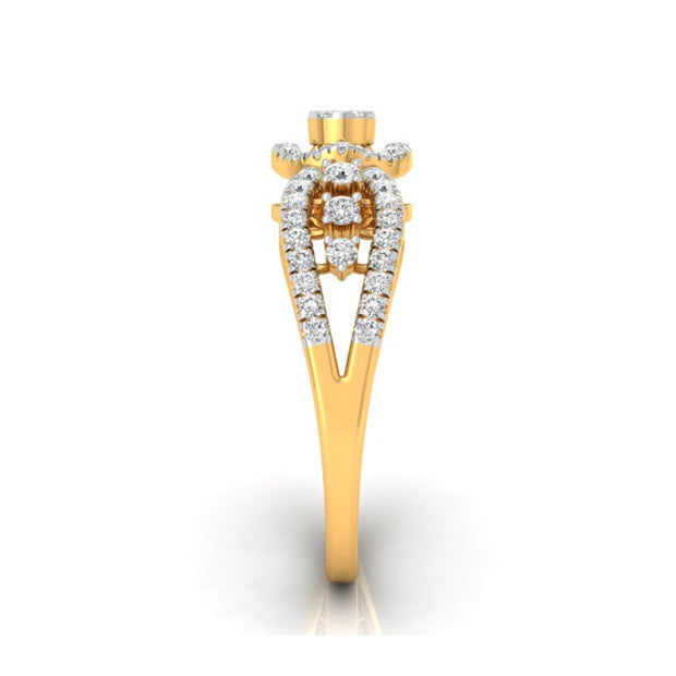 0.35Ct Cluster With Halo Lab-Grown Diamond Gold Ring