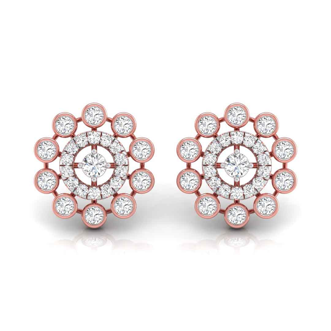 0.57Ct Round Lab-Grown Diamond Gold Stud Earrings