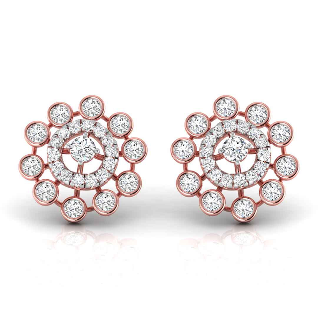 0.57Ct Round Lab-Grown Diamond Gold Stud Earrings