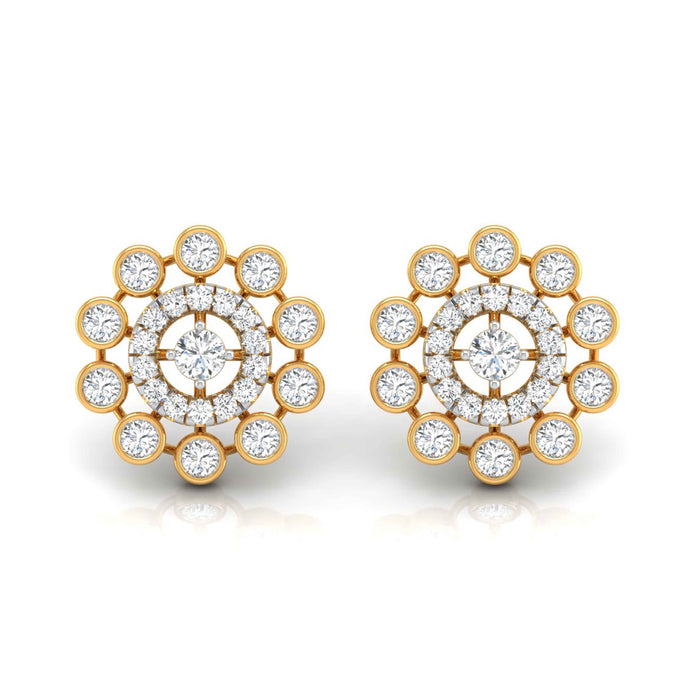 0.57Ct Round Lab-Grown Diamond Gold Stud Earrings