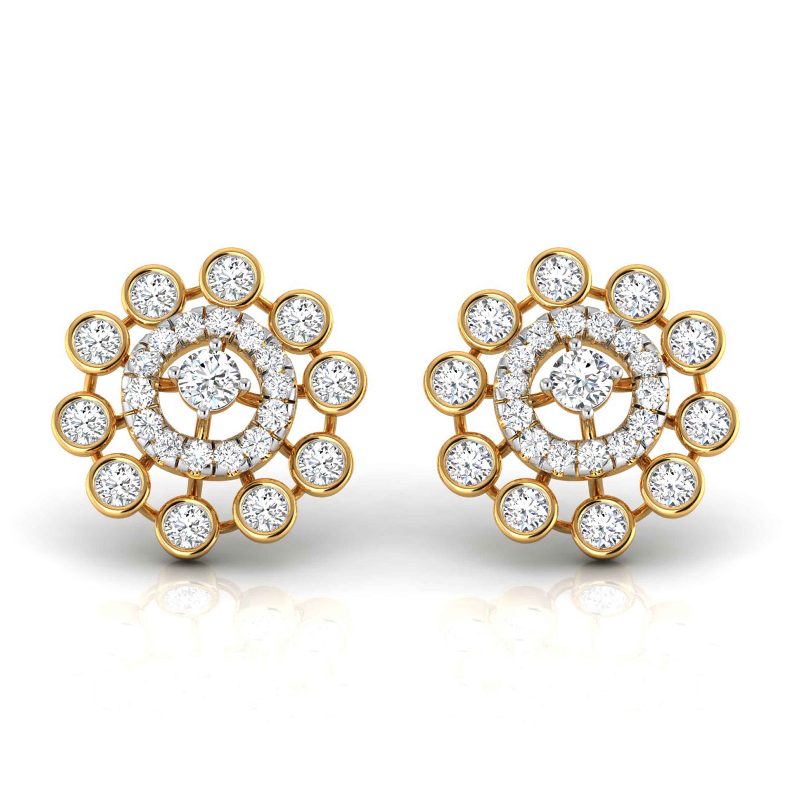 0.57Ct Round Lab-Grown Diamond Gold Stud Earrings