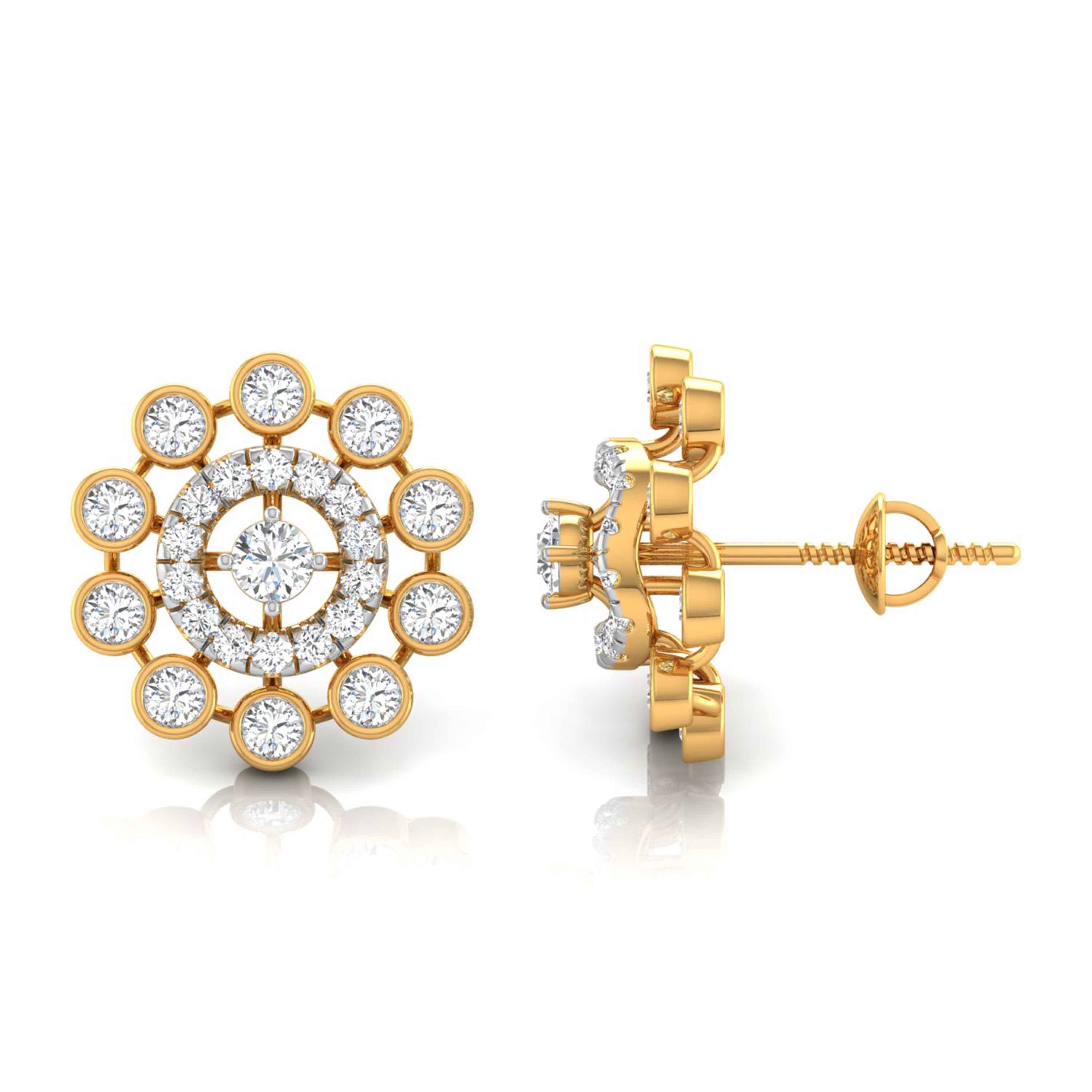 0.57Ct Round Lab-Grown Diamond Gold Stud Earrings